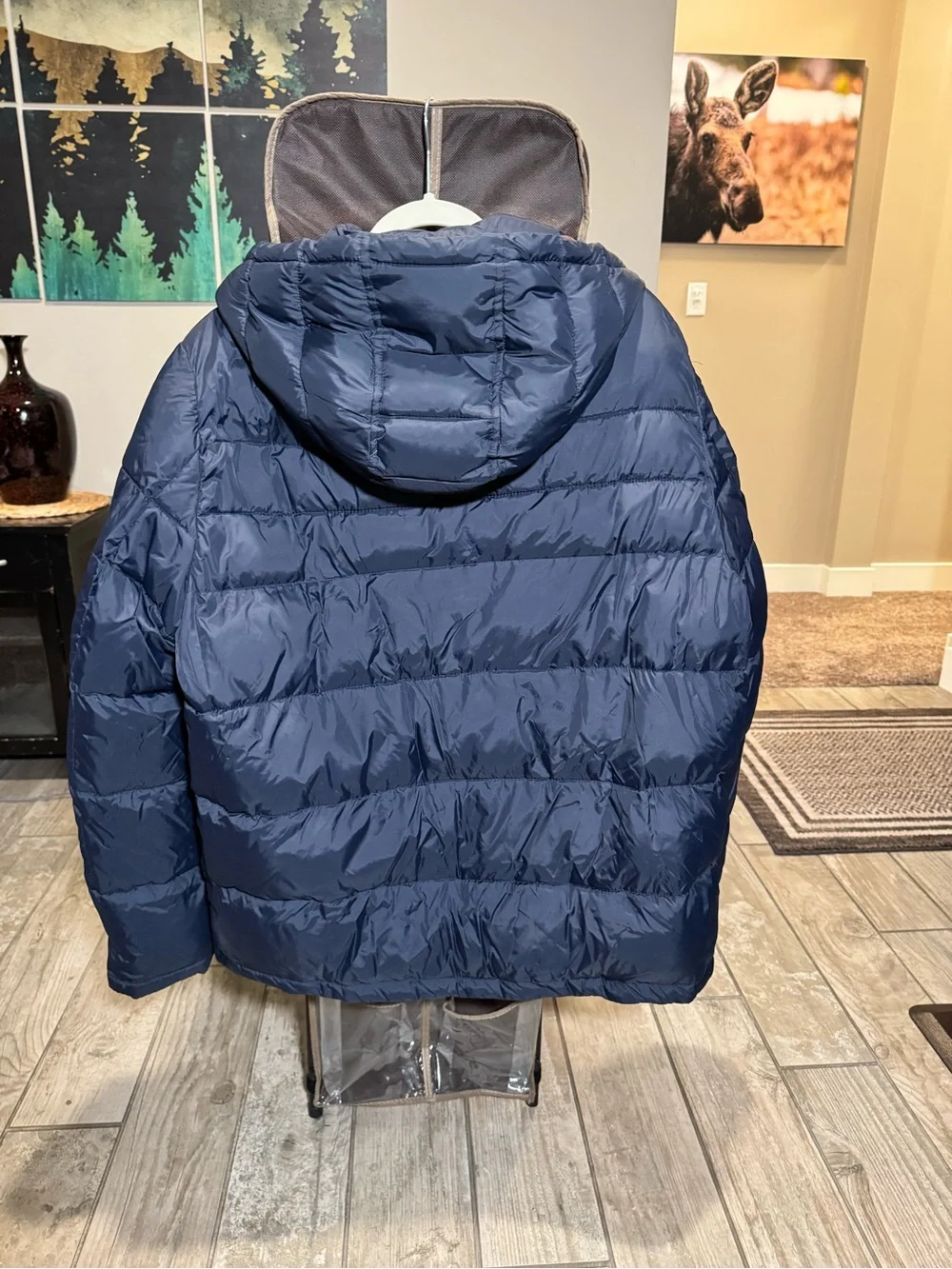 Tommy Hilfiger Navy Quilted Puffer Jacket with Hood